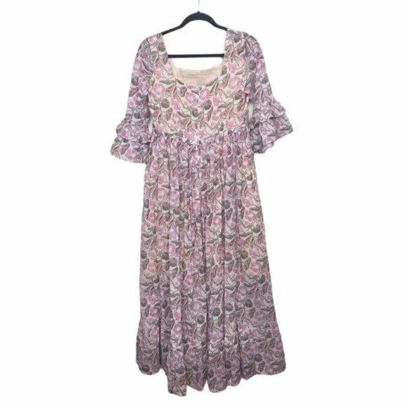 Alexa Chung Pink Pintuck Floral Maxi Dress NWT Size US 8 - Picture 2 of 13